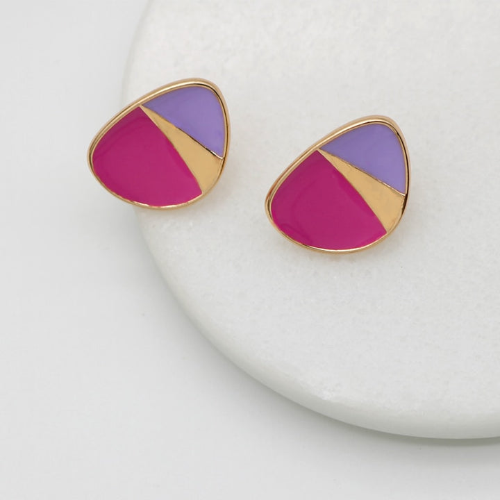 Violet Enamel Earrings