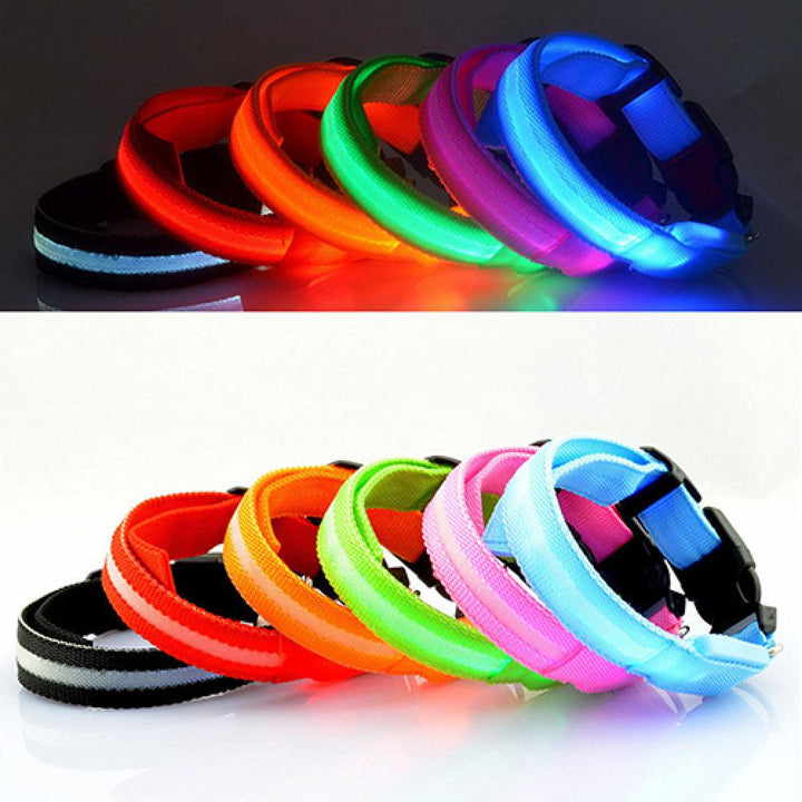 Glow-In-The - Dark LED Collar For Small Medium Pets