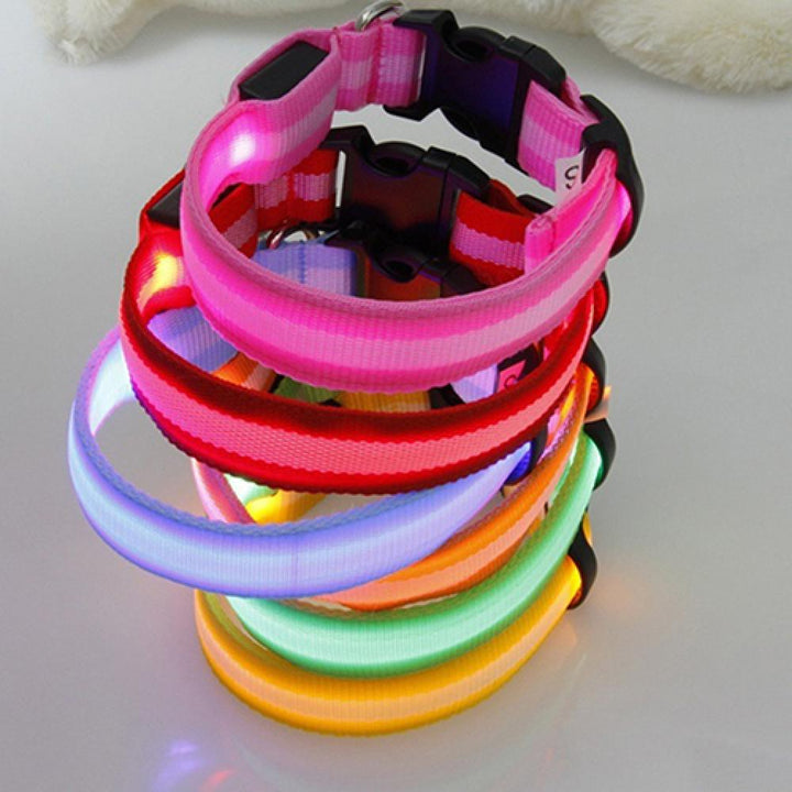 Glow-In-The - Dark LED Collar For Small Medium Pets