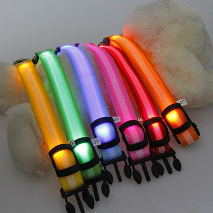 Glow-In-The - Dark LED Collar For Small Medium Pets