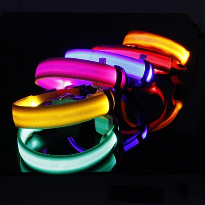 Glow-In-The - Dark LED Collar For Small Medium Pets